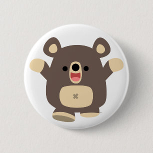 Rond 5 Cm Happy Cartoon Black Bear badge bouton