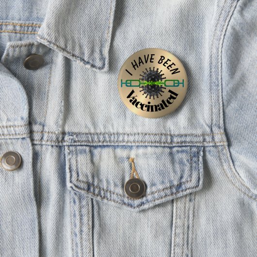 Rond 5 Cm J'ai été vacciné Pin Button Badge (En situation)