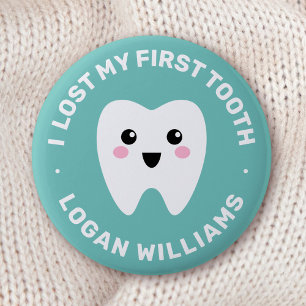 Rond 5 Cm J'ai perdu mon premier badge bleu turquoise pour d