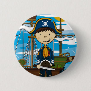 Rond 5 Cm Jeune capitaine Button Badge de pirate