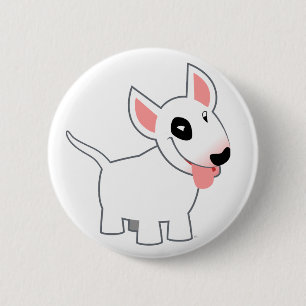 Rond 5 Cm Joli badge à pin avec Bull Terrier de dessin animé