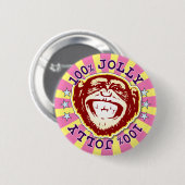 Rond 5 Cm Jolly 100% Funny Funky Monkey Badge (Devant & derrière)