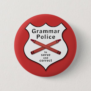 Rond 5 Cm La police de grammaire Badge