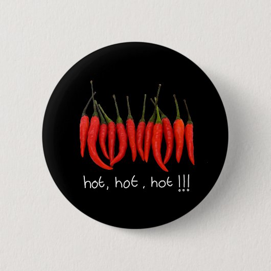 Rond 5 Cm les piments chauds, chauds, chauds, chauds badge (Devant)