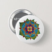 Rond 5 Cm Mandala Fleur Round Badge (Devant & derrière)