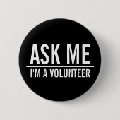 Rond 5 Cm Me demander | Badge volontaire noir (Devant)