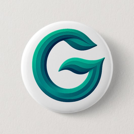 Rond 5 Cm Minimal Letter G Button | Modern Initial Badge  (Devant)