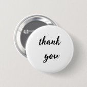 Rond 5 Cm Minimalist Thank You Button Badge – Black Script o (Devant & derrière)