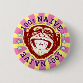 Rond 5 Cm Naïf 100% Funny Funky Monkey Badge (Devant)