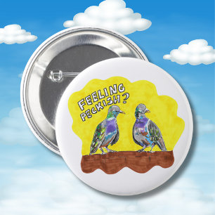 Rond 5 Cm Pigeon badge sensation petit oiseau bouton épingle