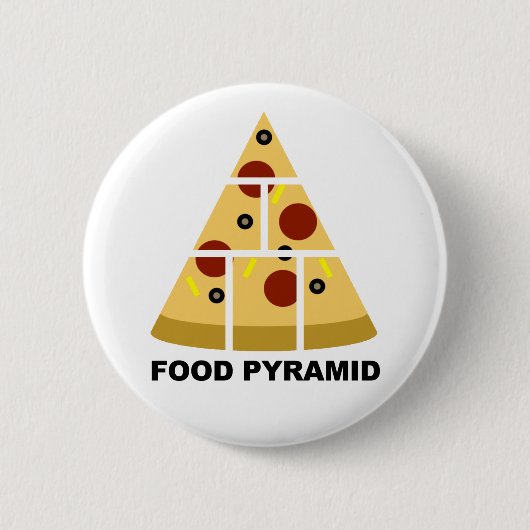 Rond 5 Cm Pizza Food Pyramid Funny Button Badge Pin (Devant)