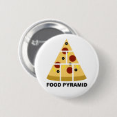 Rond 5 Cm Pizza Food Pyramid Funny Button Badge Pin (Devant & derrière)