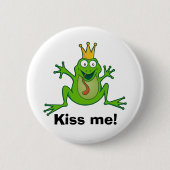 Rond 5 Cm Prince grenouille, Embrasse-moi ! Badge (Devant)