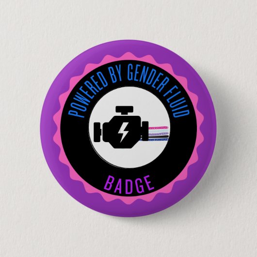 Rond 5 Cm Propulsé par un badge de genre fluide (Devant)