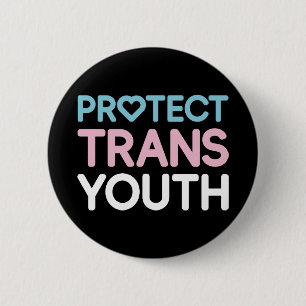 Rond 5 Cm Protéger les jeunes trans. Badge