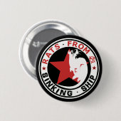 ROND 5 CM RATS D'UNE BADGE DE NAVIRE À COUCHER (Devant & derrière)