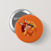 Rond 5 Cm Rena Rouge Orange Badge (Devant & derrière)