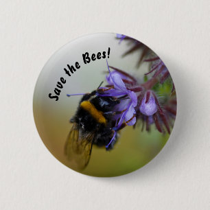 Rond 5 Cm "Sauvez les abeilles !" Badge