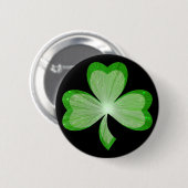 Rond 5 Cm Shamrock bouton badge noir (Devant & derrière)