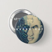 ROND 5 CM SNŐWFLAKE MAKER - QUEERBOT - BADGE (Devant & derrière)