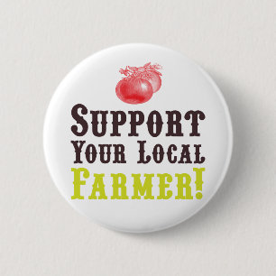 Rond 5 Cm Soutenez Votre Agriculteur Local ! Badge
