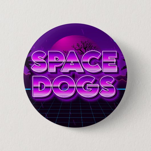 Rond 5 Cm SPACE DOGS badge planète (Devant)