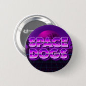 Rond 5 Cm SPACE DOGS badge planète (Devant & derrière)
