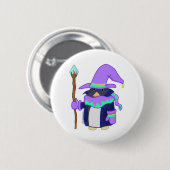 Rond 5 Cm The Wizard Penguin Badge (Devant & derrière)