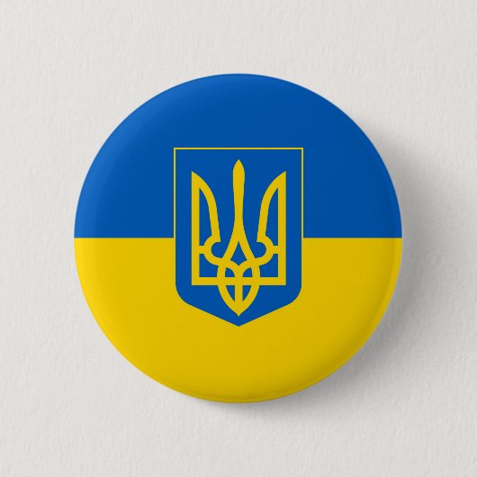 Rond 5 Cm Ukrainian shield and flag design badge (Devant)
