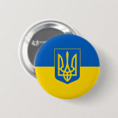 Rond 5 Cm Ukrainian shield and flag design badge (Devant & derrière)
