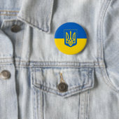 Rond 5 Cm Ukrainian shield and flag design badge (En situation)