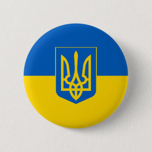 Rond 5 Cm Ukrainian shield and flag design badge