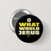 Rond 5 Cm WWJD - Que ferait Jésus ? Badge (Devant & derrière)
