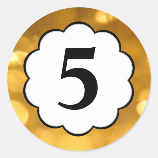 Rond 5 - Sticker en chiffres d'or (Devant)