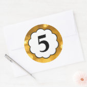 Rond 5 - Sticker en chiffres d'or (Enveloppe)