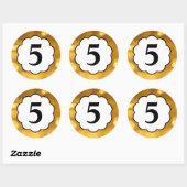 Rond 5 - Sticker en chiffres d'or (Feuille)