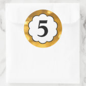 Rond 5 - Sticker en chiffres d'or (Sac)