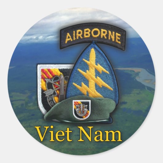 Rond 5e forces spéciales Green Berets flash nam Sticker (Devant)