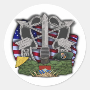 Rond 5e forces spéciales Green Berets vietnam Sticker