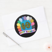 Rond 60e Anniversaire Ballons joyeux Sticker Anniversai (Enveloppe)