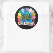 Rond 60e Anniversaire Ballons joyeux Sticker Anniversai (Sac)