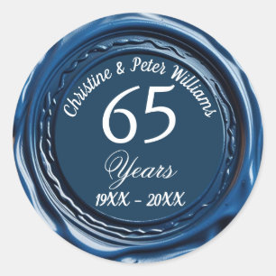 Rond 65e Sticker Mariage de cire bleue Sapphire