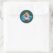 Rond 67 Capybara Round Sticker – Blue Glow | Deep Teal (Sac)