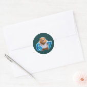 Rond 67 Capybara Round Sticker – Blue Glow | Deep Teal (Enveloppe)