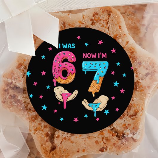 Rond 6 7 Meme Trend Six Seven Birthday Sticker