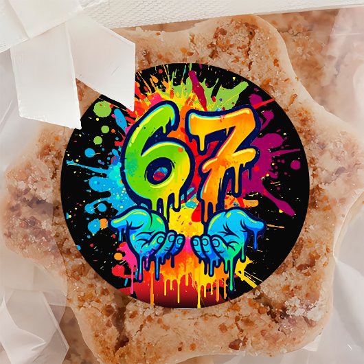 Rond 6 7 Meme Trend Six Seven Birthday Sticker
