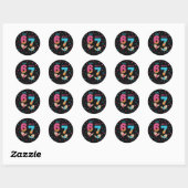 Rond 6 7 Meme Trend Six Seven Birthday Sticker (Feuille)