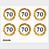 Rond 70 - Sticker en chiffres d'or (Feuille)