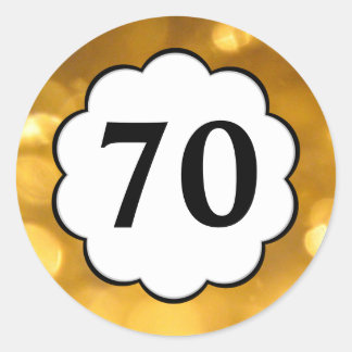Rond 70 - Sticker en chiffres d'or
