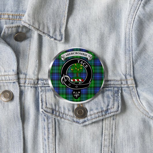Rond 7,6 Cm Abercrombie Clan Badge & Tartan Button (En situation)